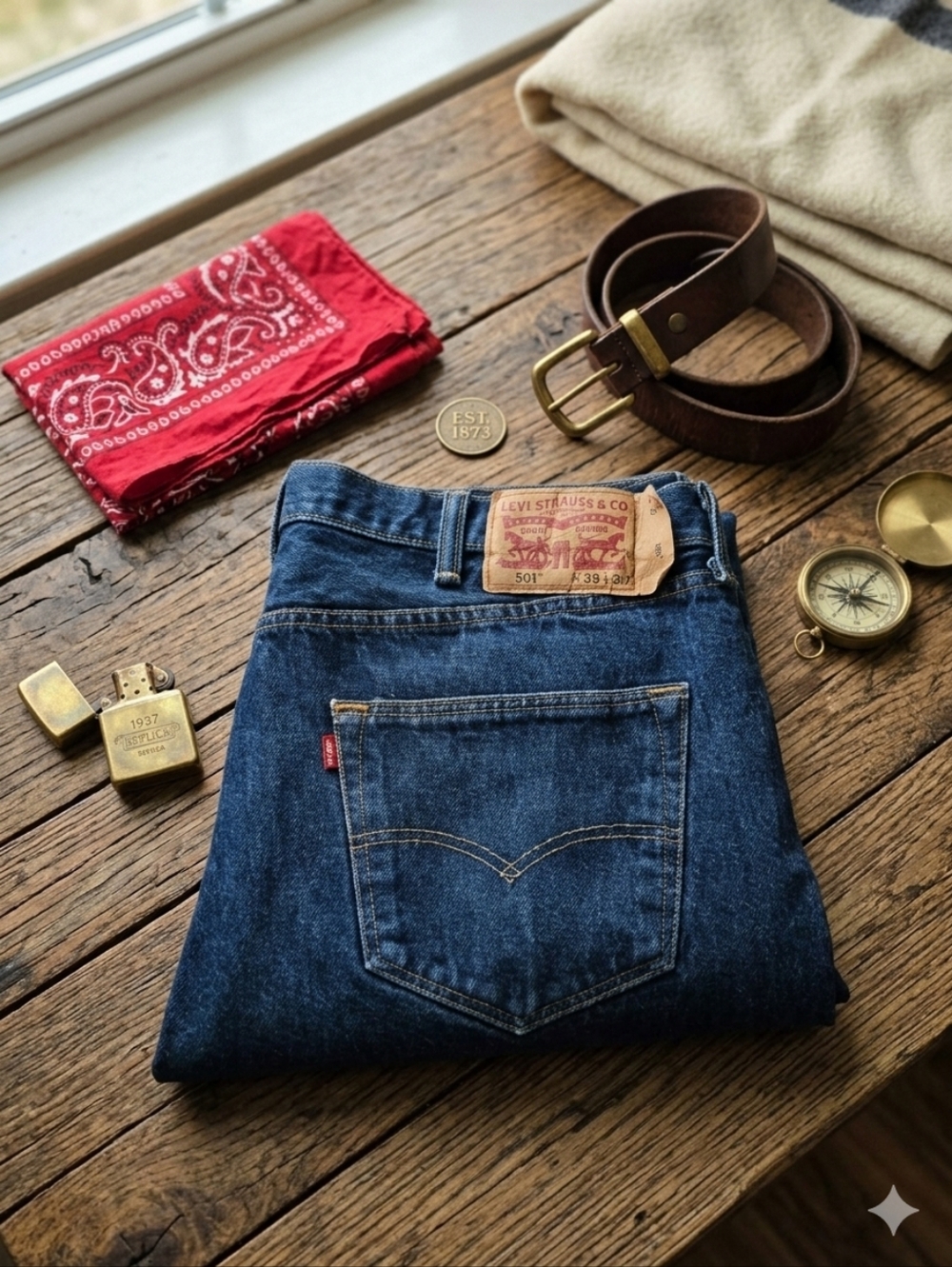 Levi's 501 Original Fit Jeans Medium Dark Wash 38x29 (Tagged 38x30)